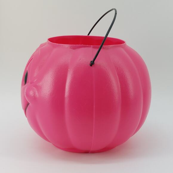 General Foam Plastics Pink Halloween Pumpkin Candy Pail Blow Mold - Picture 2 of 7